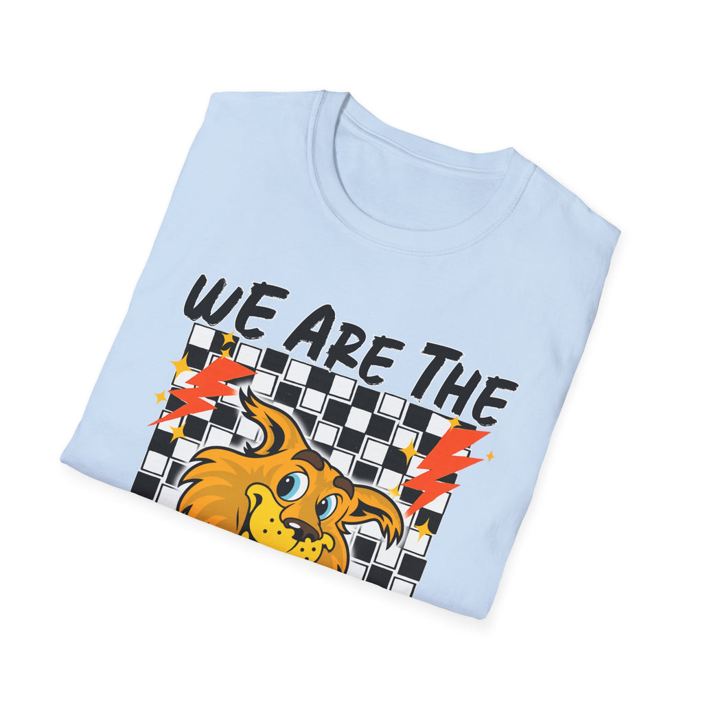 ADULT Wildcats Checkerboard T-Shirt — "We Are The Wildcats" Retro Mascot Tee