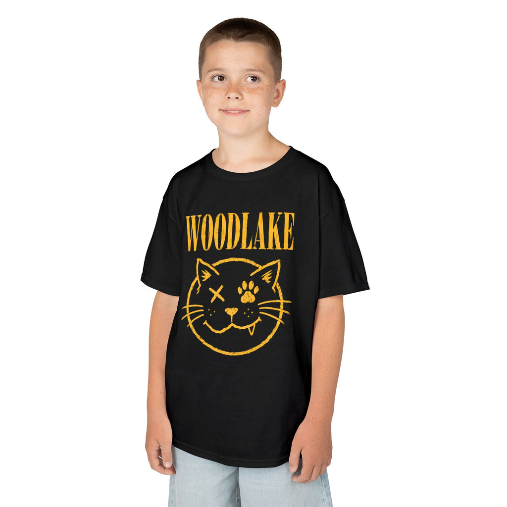 YOUTH Woodlake Wildcat T‑Shirt - Vintage Grunge Logo Tee for Children
