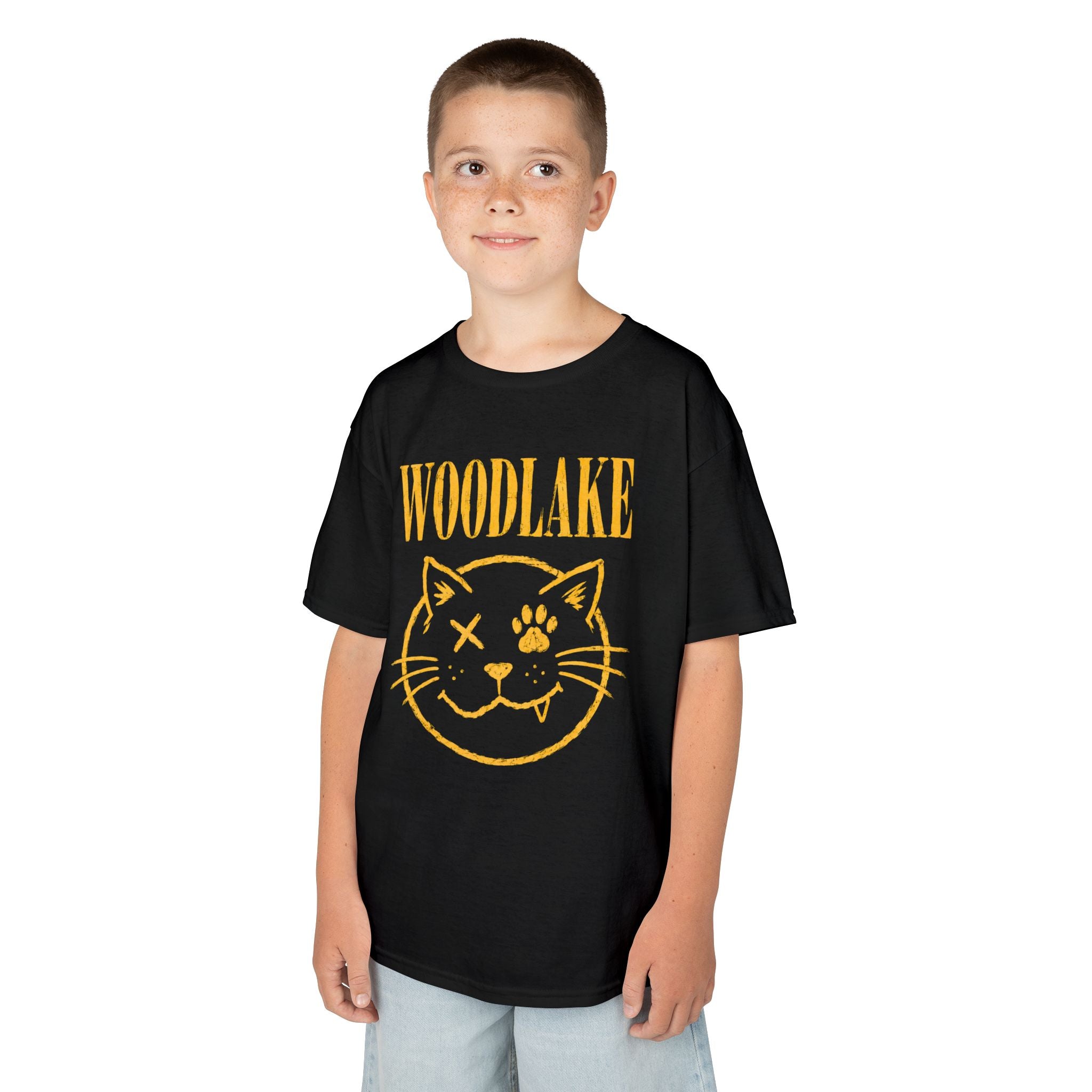 YOUTH Woodlake Wildcat T‑Shirt - Vintage Grunge Logo Tee for Children