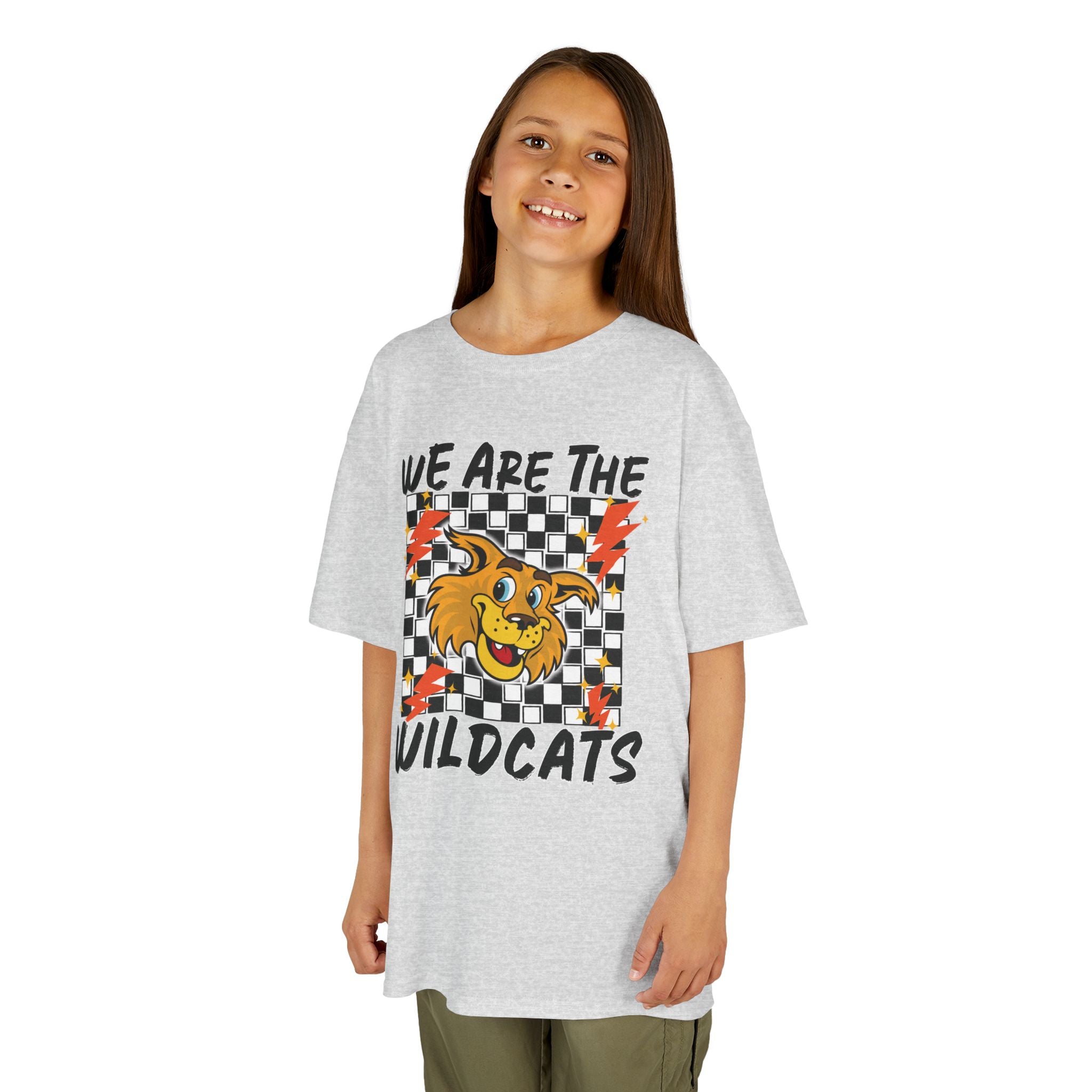 YOUTH  "We Are The Wildcats" Graphic Tee — Checkerboard Mascot Shirt