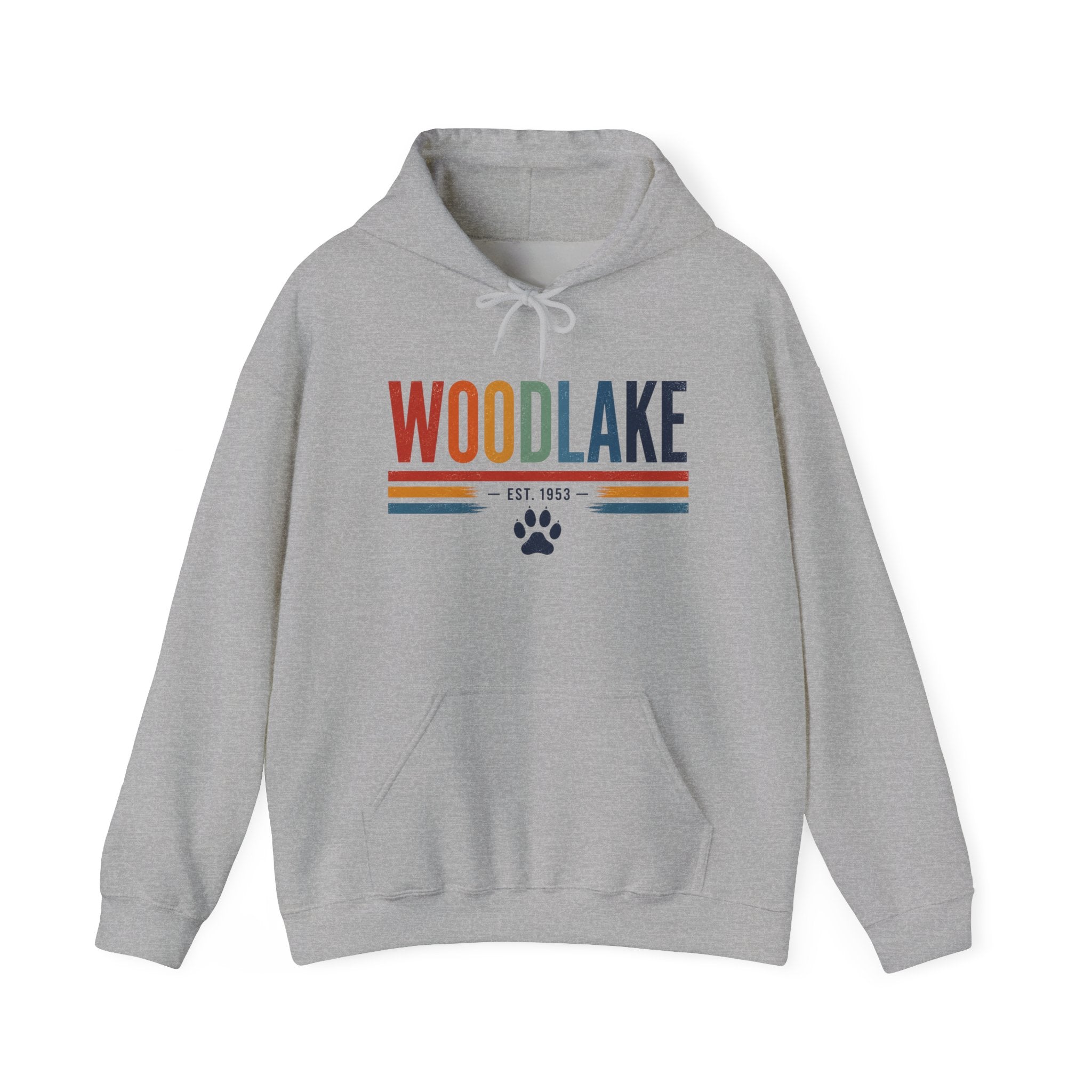 ADULT Woodlake Est. 1953 Hoodie – Retro School Spirit Sweatshirt