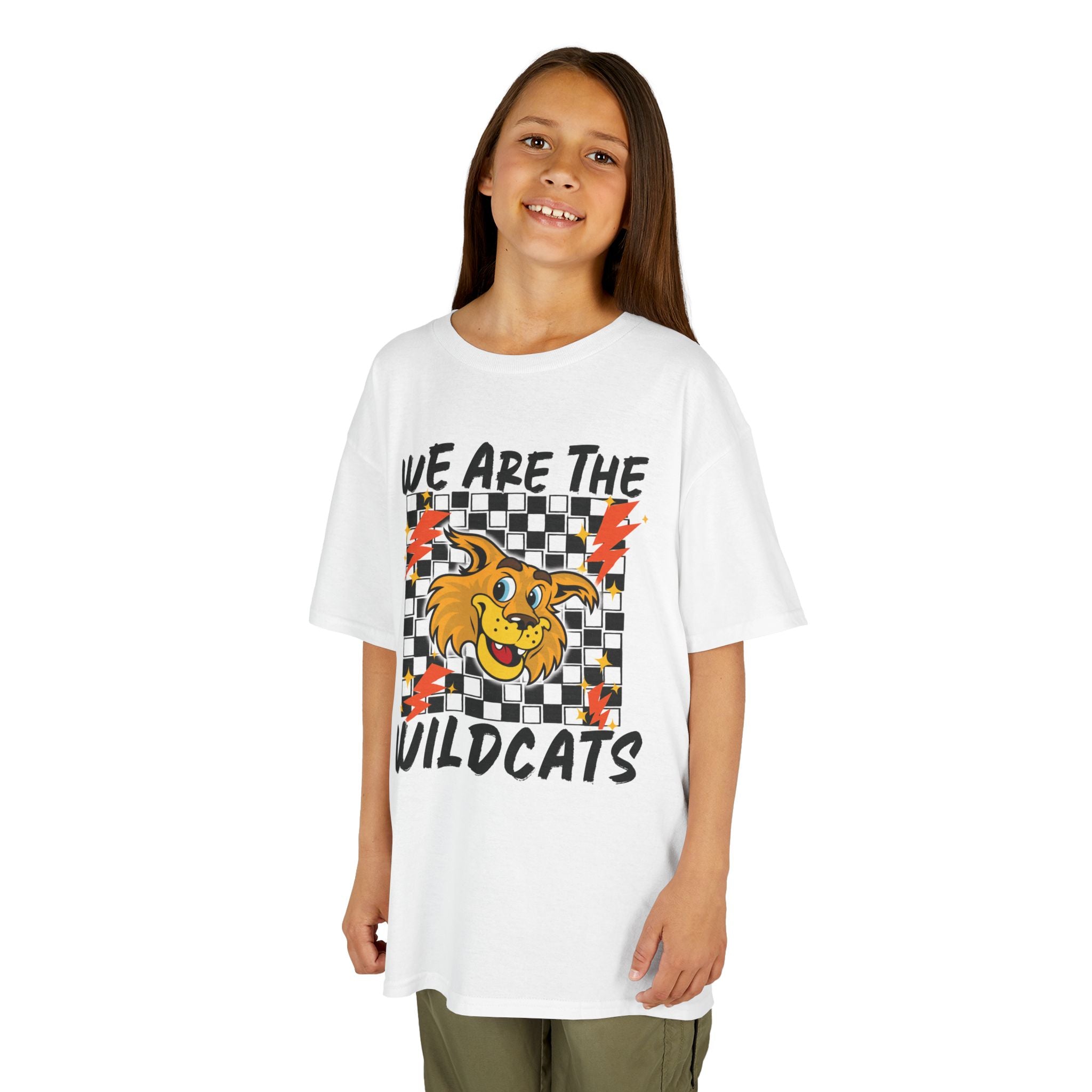 YOUTH  "We Are The Wildcats" Graphic Tee — Checkerboard Mascot Shirt