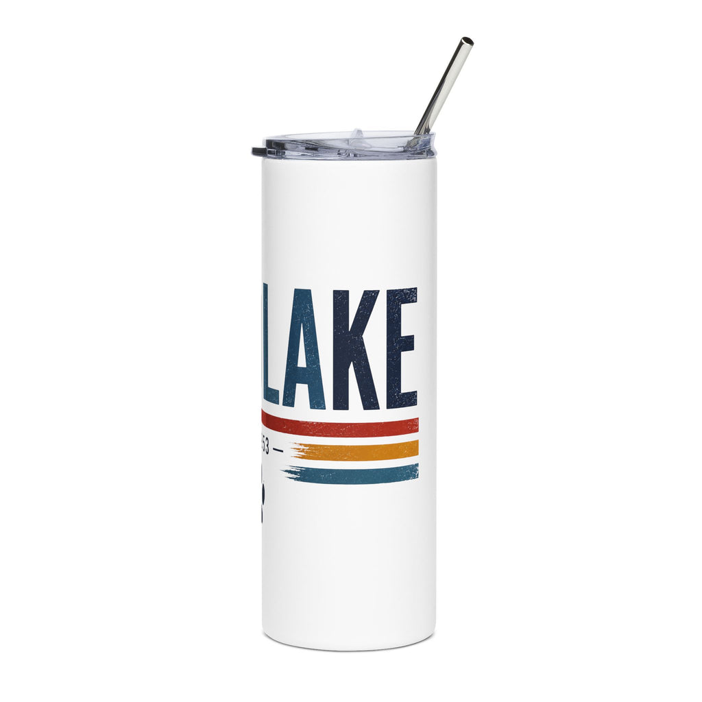WOODLAKE Paw 20oz Stainless Steel Tumbler — Retro Rainbow Travel Cup