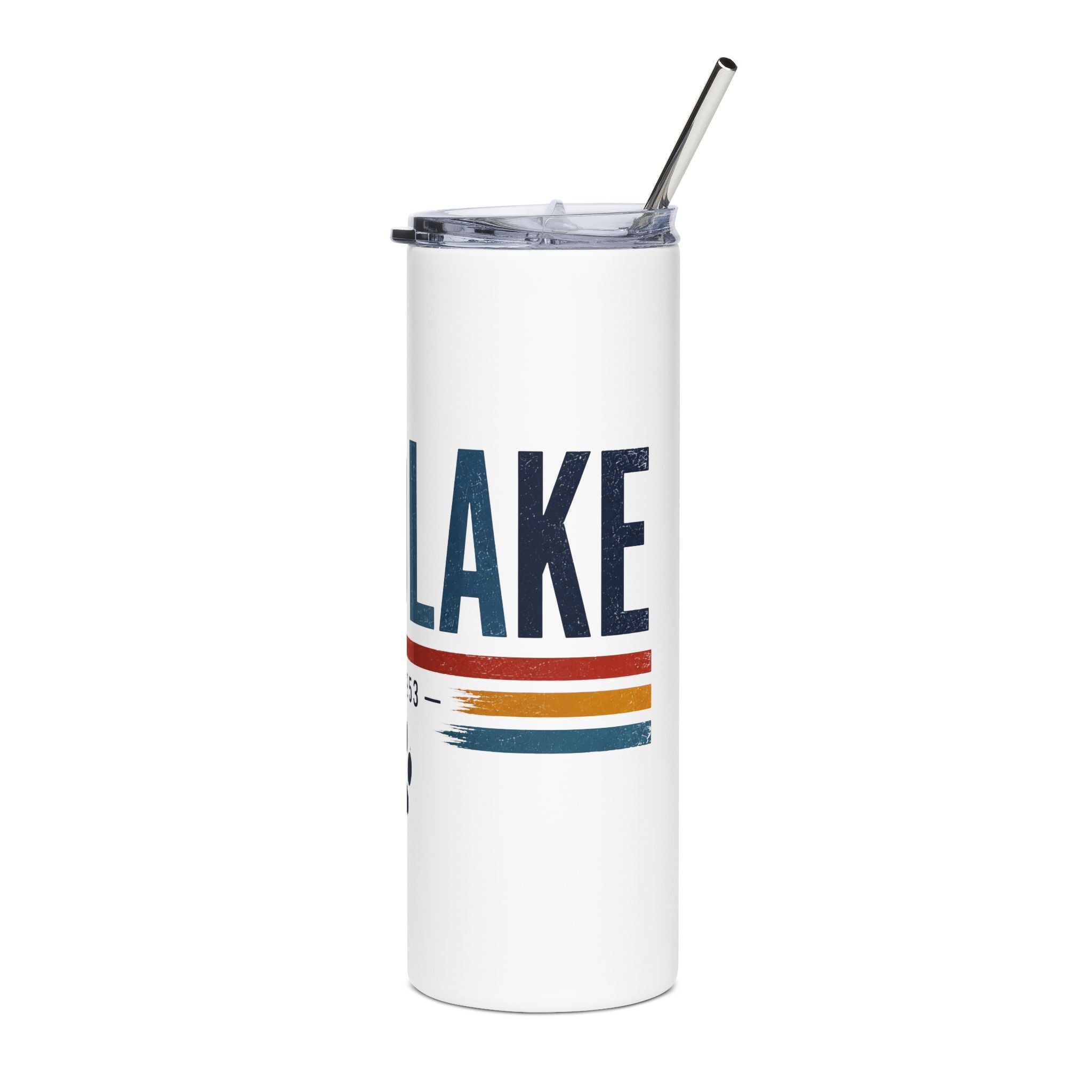 WOODLAKE Paw 20oz Stainless Steel Tumbler — Retro Rainbow Travel Cup