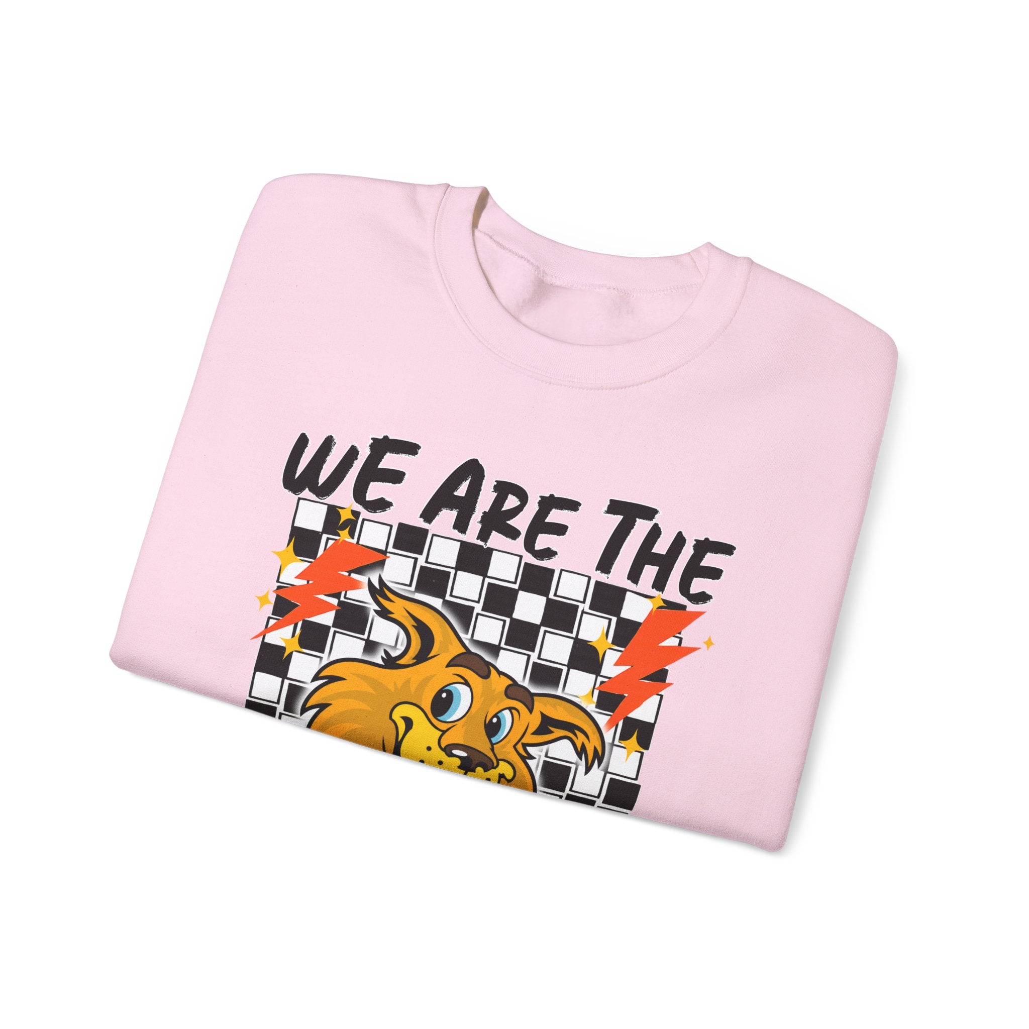 ADULT Wildcats Checkerboard Crewneck Sweatshirt – "We Are The Wildcats" School Spirit Sweater