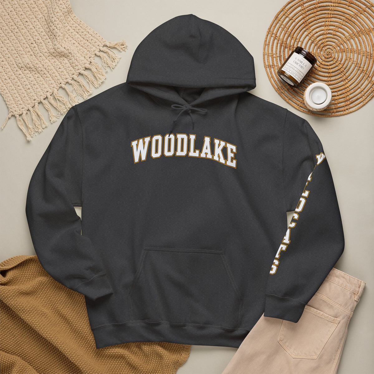 ADULT Woodlake Wildcats Hoodie - Collegiate School Spirit Pullover