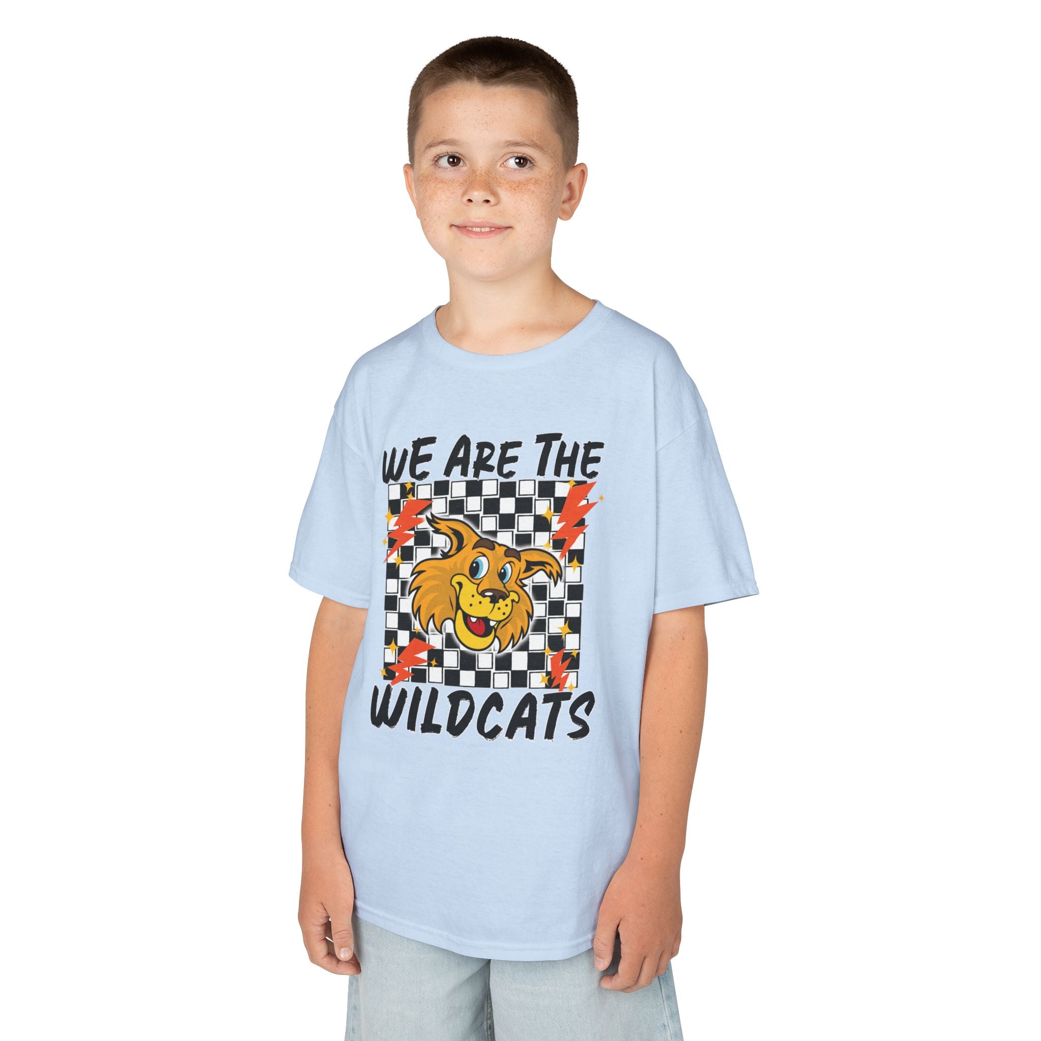 YOUTH  "We Are The Wildcats" Graphic Tee — Checkerboard Mascot Shirt