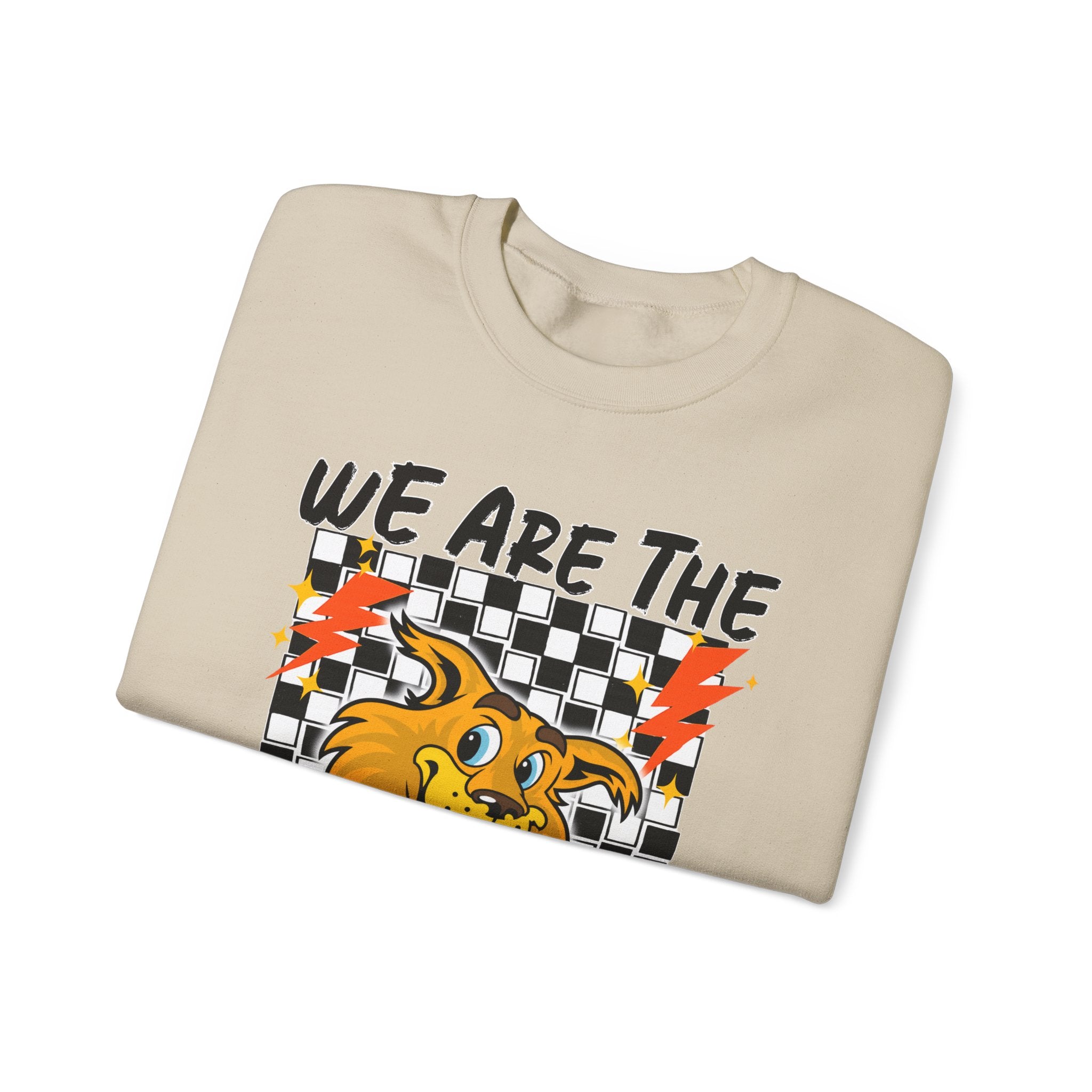 ADULT Wildcats Checkerboard Crewneck Sweatshirt – "We Are The Wildcats" School Spirit Sweater